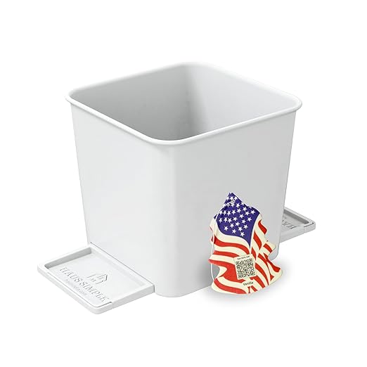 Car Trash Can for Vehicles Leakproof Compact Garbage Bin w/ Stability Flap, Anti-Slip Base, Portable Trash Holder for Cars, Trucks, SUVs, Minivans Compact, Auto Container Organizer (White, Small)