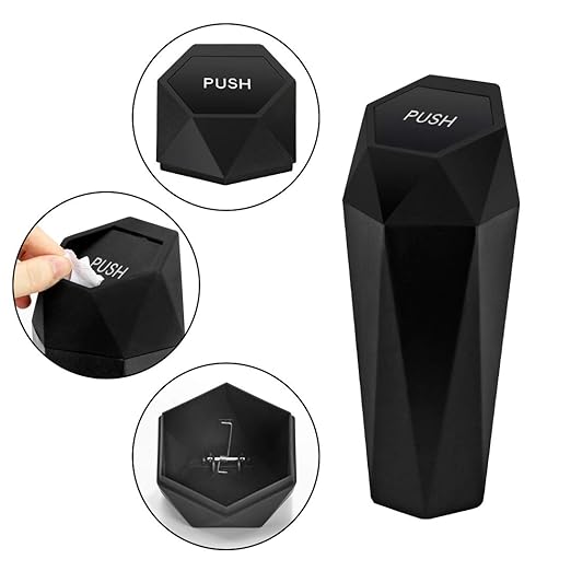 Car Trash Can with Lid - 1-Pack, Interior Accessories for Vehicles, Leakproof Garbage Can with 30 Detachable Trash Bags, Multipurpose Organizers and Storage Solutions for Home and Office