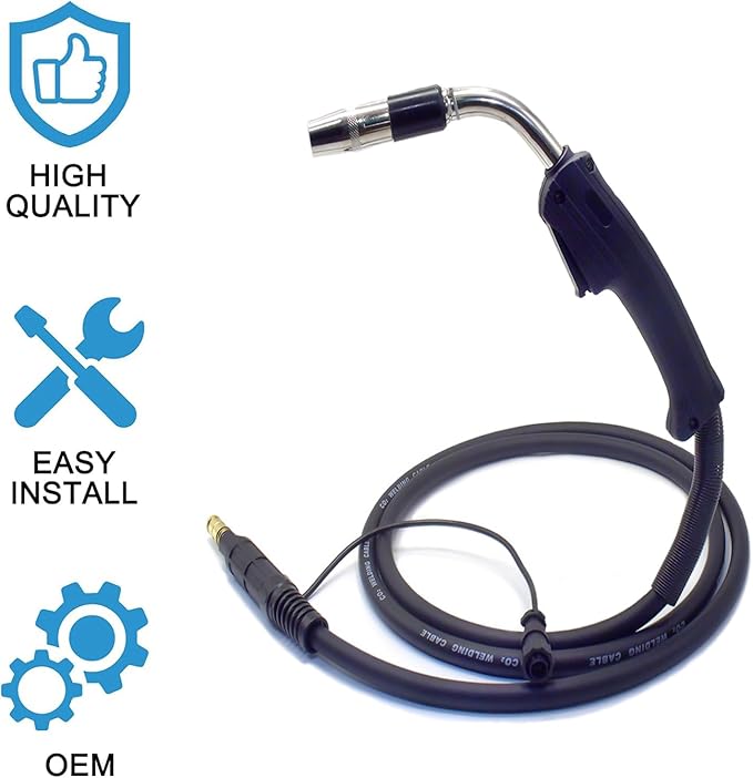 MIG Welding Gun 10ft/15ft Compatible with Lincoln Magnum PRO 250L K4530-2 Replace K3081-2 (10ft Mig Gun +3 Tips)
