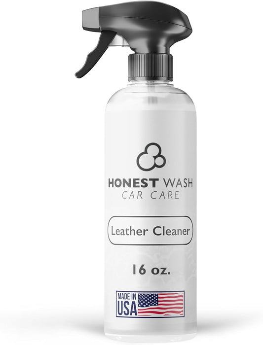 Honest Wash Car Leather Cleaner – Cleans, Conditions, & Restores Leather | Replenishes Natural Oils and Prevents Cracking | Non-Greasy Formula for Seats, Panels, & More | Made in The USA (16 Fl Oz)
