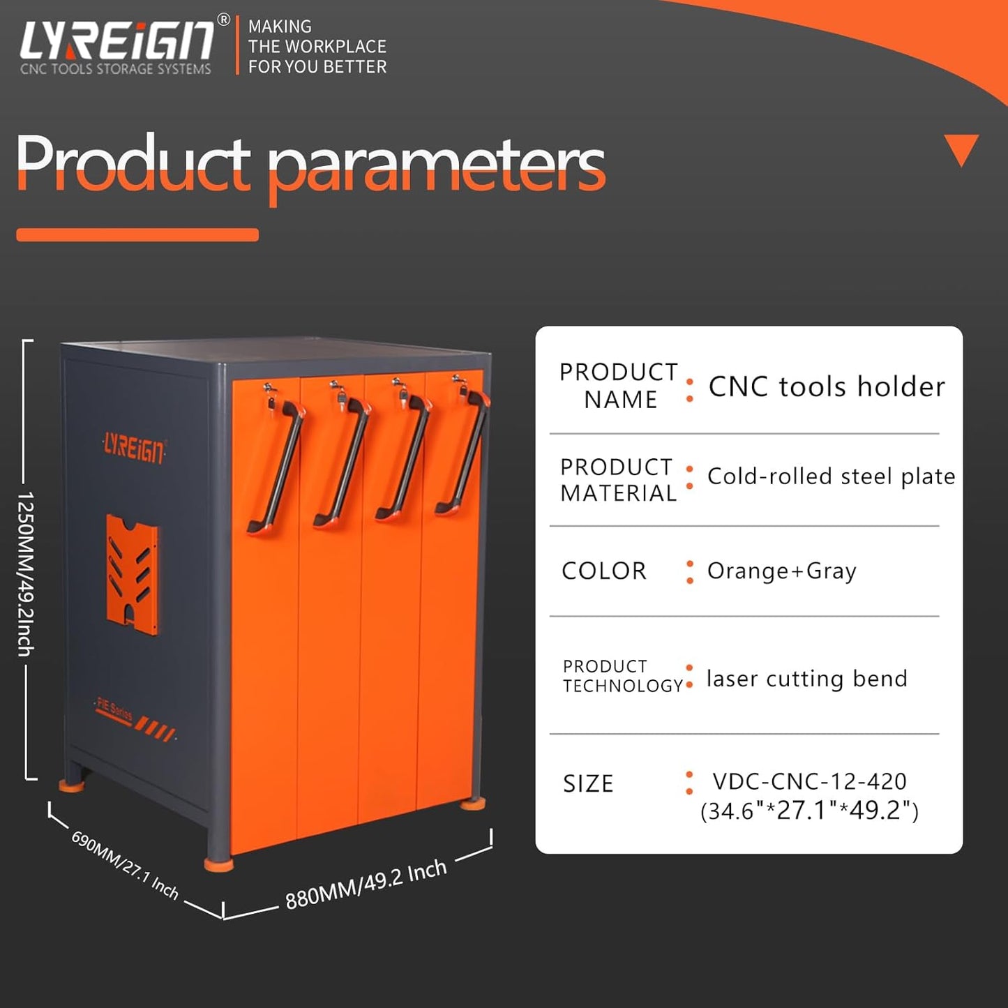 BT50 Vertical Drawer Cabinet, Multi-Purpose CNC Tool Storage Cabinet, CNC Tool Storage System for Warehouse Workshop Use