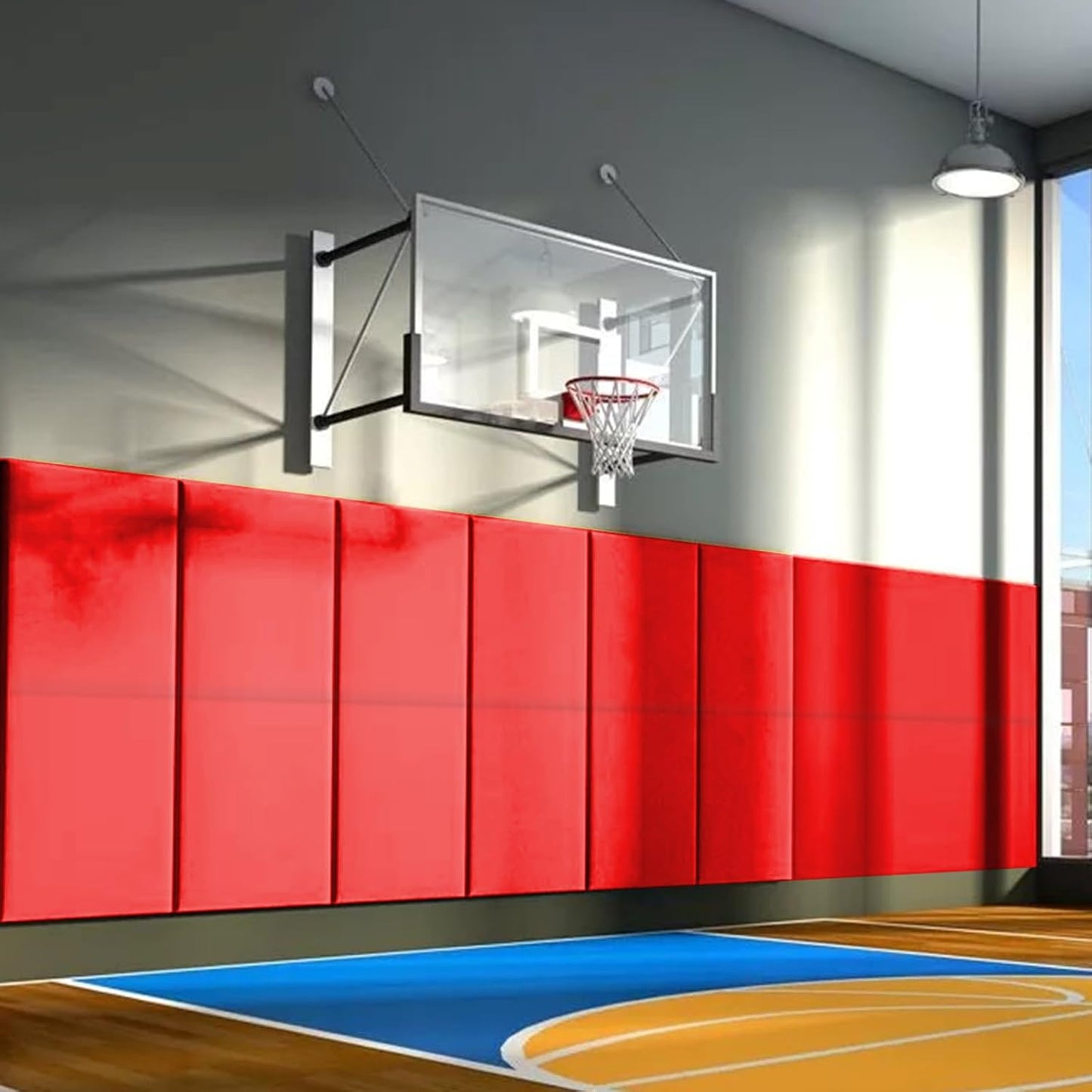 PROGOAL 60"/72" High Gym Wall Padding 2"/4" Thick Foam Basketball Court Wall Mount Protector for Garage Taekwondo Babyroom - Durable Waterproof Anti-Cushion
