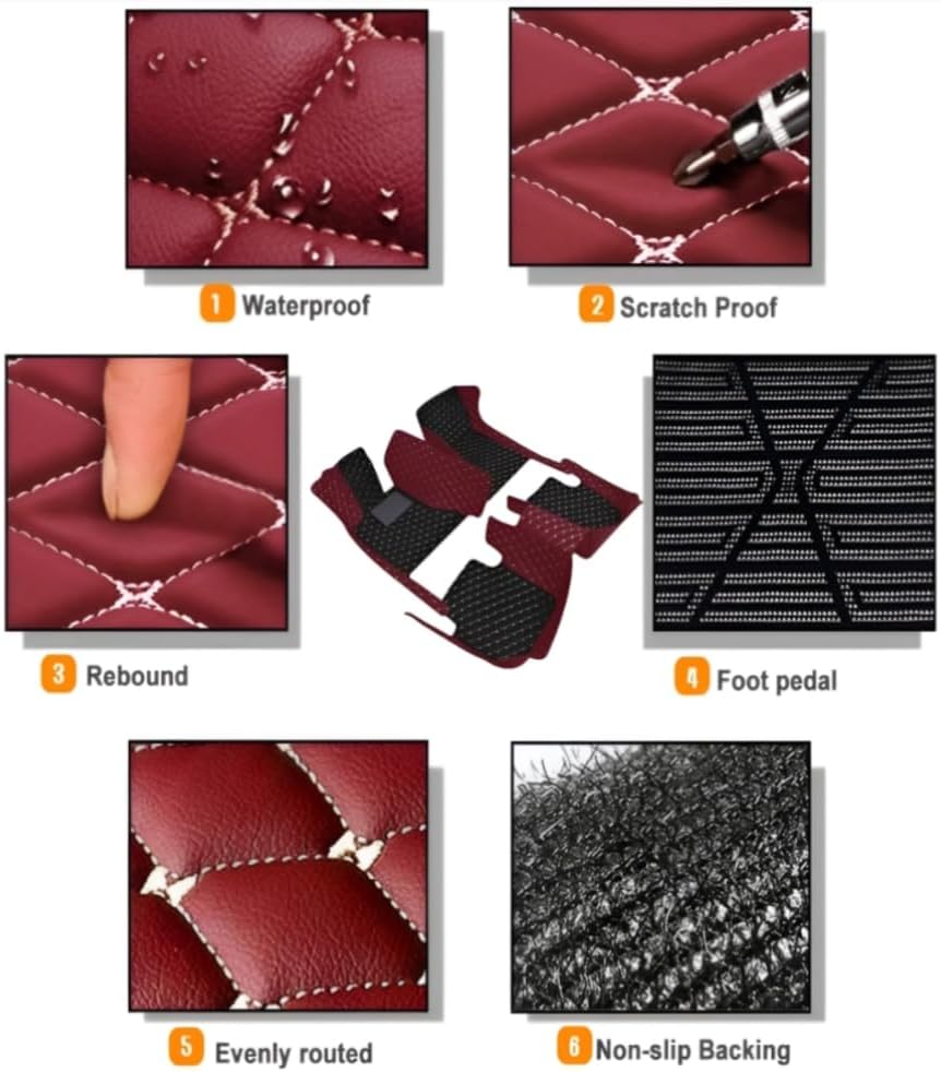 Add Personal Touch to Your Vehicle with IMEISH Customizable Logo Text Car Mats for 99% of vehiclesPads Protection Non-Slip Leather Floor Liners (Green)