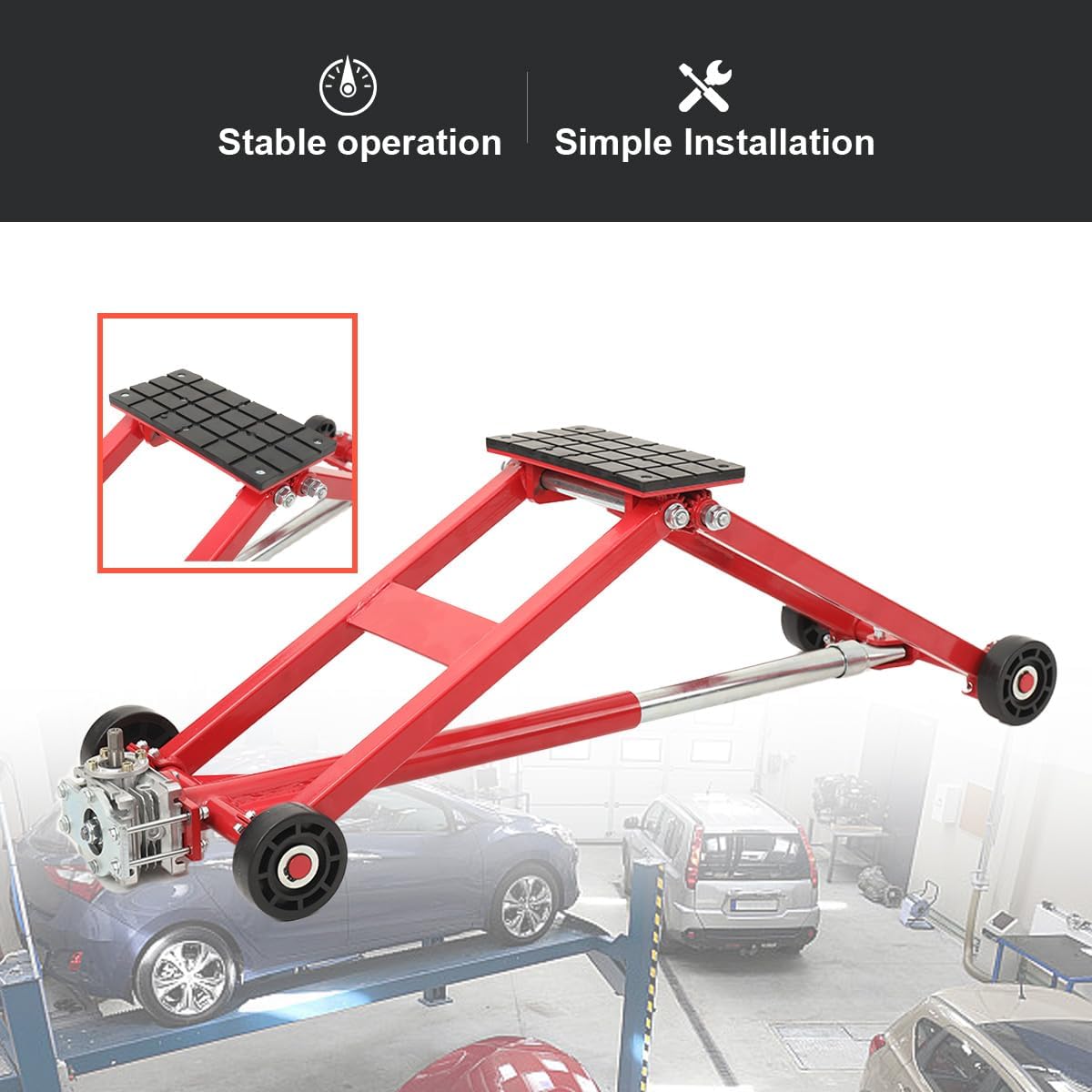 5500lb Portable Turbine Hoist Car Lift, Heavy Duty Auto Lift with Workbench 4.3-18.5in Adjustable Height Portable Car Lift Repair Elevator Tool for Shop, Garage