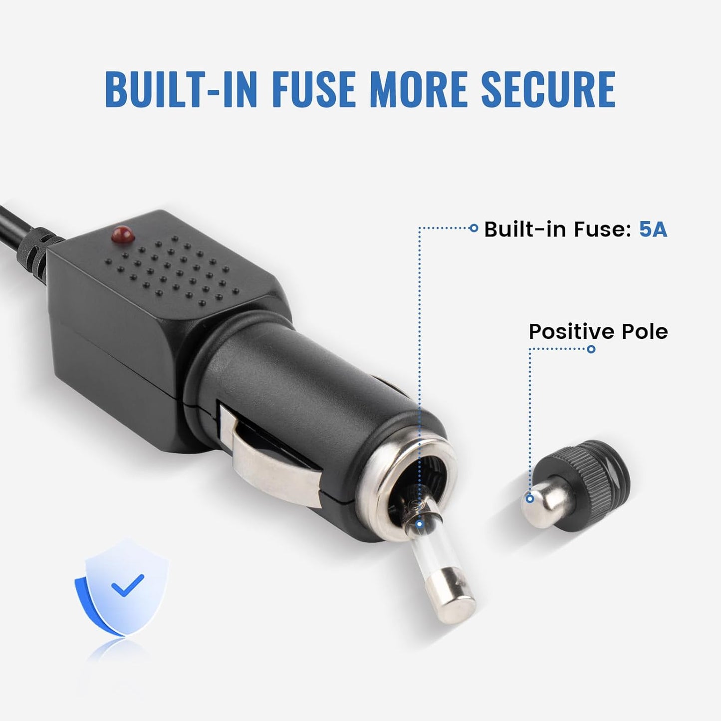 EWAY 12V Power Cord for Cobra Whistler Radar Detector 6.5ft, Replacement Car Charger Cigarette Cig Lighter Adapter DC3.5 Straight Power Charging Cable for 12-Volt Laser Speed Radar Detector ﻿