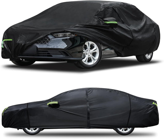 Car Cover Custom Fit for Honda Accord 2001-2025,Toyota Camry 1996-2025,6 Layers Truck Cover Waterproof All Weather for Automobiles,Outdoor Full Exterior Cover,Rain, Sun, Wind Protection,Black
