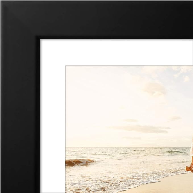 Americanflat 5x7 Picture Frame in Black Set of 2 - Displays 4x6 With Mat and 5x7 Without Mat - Composite Wood with Shatter Resistant Glass - Horizontal and Vertical Formats for Wall and Tabletop
