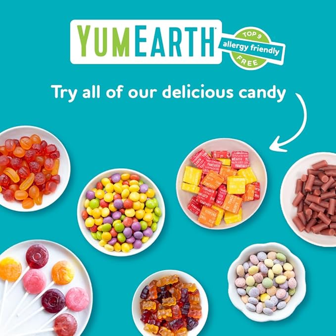 YumEarth Organic Chewys Fruit Flavored Candy Chews - Allergy Friendly, Gluten Free, Non-GMO, Vegan, No Artificial Flavors or Dyes - Assorted Flavors, 7.5 oz.