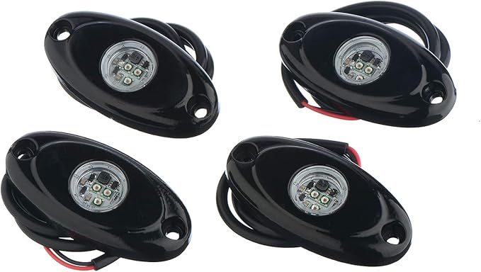 YONEDA 4 Pods Red Rock Lights 6000K Ultra Bright LED Neon Underglow Light IP68 Waterproof for Trucks SUV UTV ATV RZR Car Boats Pickup Motorcycle