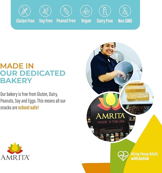 AMRITA Apple Cinnamon Vegan Protein Bars – 15g Plant-Based Protein – Gluten, Soy, Peanut & Dairy-Free – High Fiber, Low Sugar Meal Replacement Bars – Ideal Breakfast, Snack, or Energy Boost