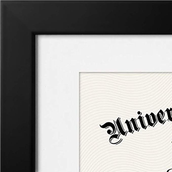 Americanflat 11x14 Diploma Frame with Shatter-Resistant Glass - Use as 8.5x11 Frame with Mat or Display 11x14 Documents Without Mat - Legacy Collection - Certificate Frames for Wall Display - Black