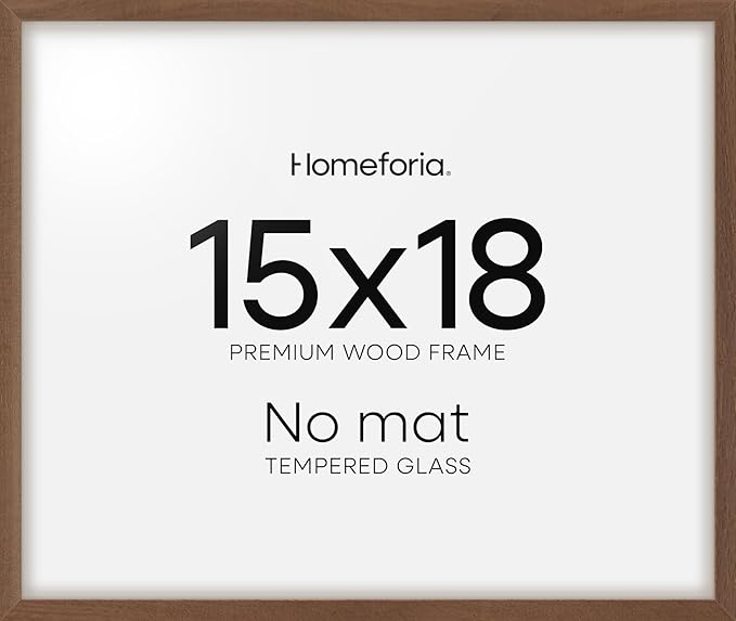 Homeforia 15x18 Diploma Brown Frame, High End Dark Oak 15by18 Certificate Wood Frames with Mat 11x14, 15 x 18 Walnut Wooden Document Frame, Graduation Degree Frames, Tempered Glass, Wall Kit, Set of 1
