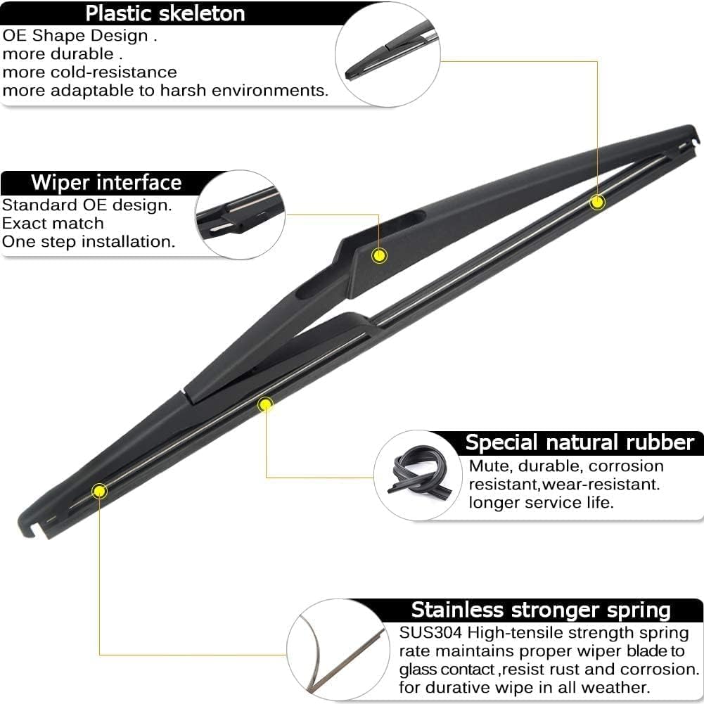 AUTOBOO 26"+17" Windshield Wipers with 12" Rear Wiper Blade Replacement for Nissan Rogue Pathfinder 2013 2014 2015 2016 2017 2018 2019 2020 2021 2022 2023 -Original Factory Quality (Pack of 3)