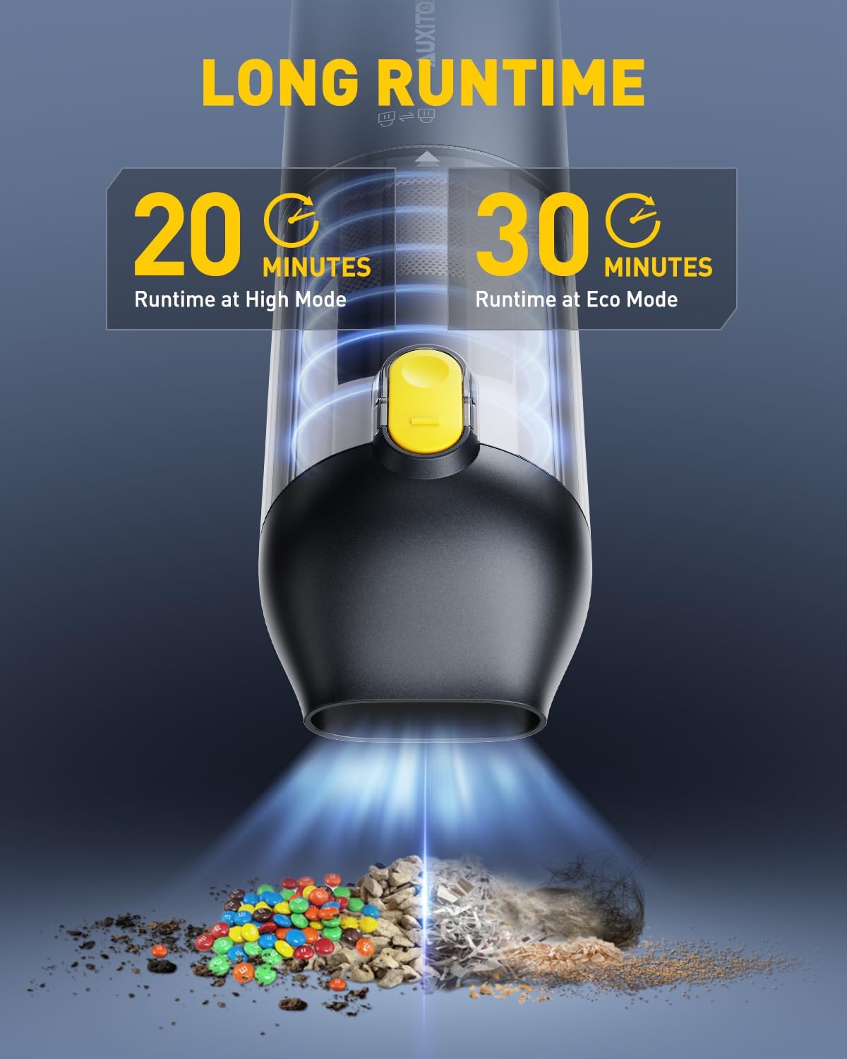 AUXITO Car Vacuum Portable Cordless 14000Pa Powerful Suction, Handheld Vacuum Blow & Suction 2 in 1, Small Vacuum Cleaner Hand Held Vacuum for Car, Home, Pet, Office (Black)