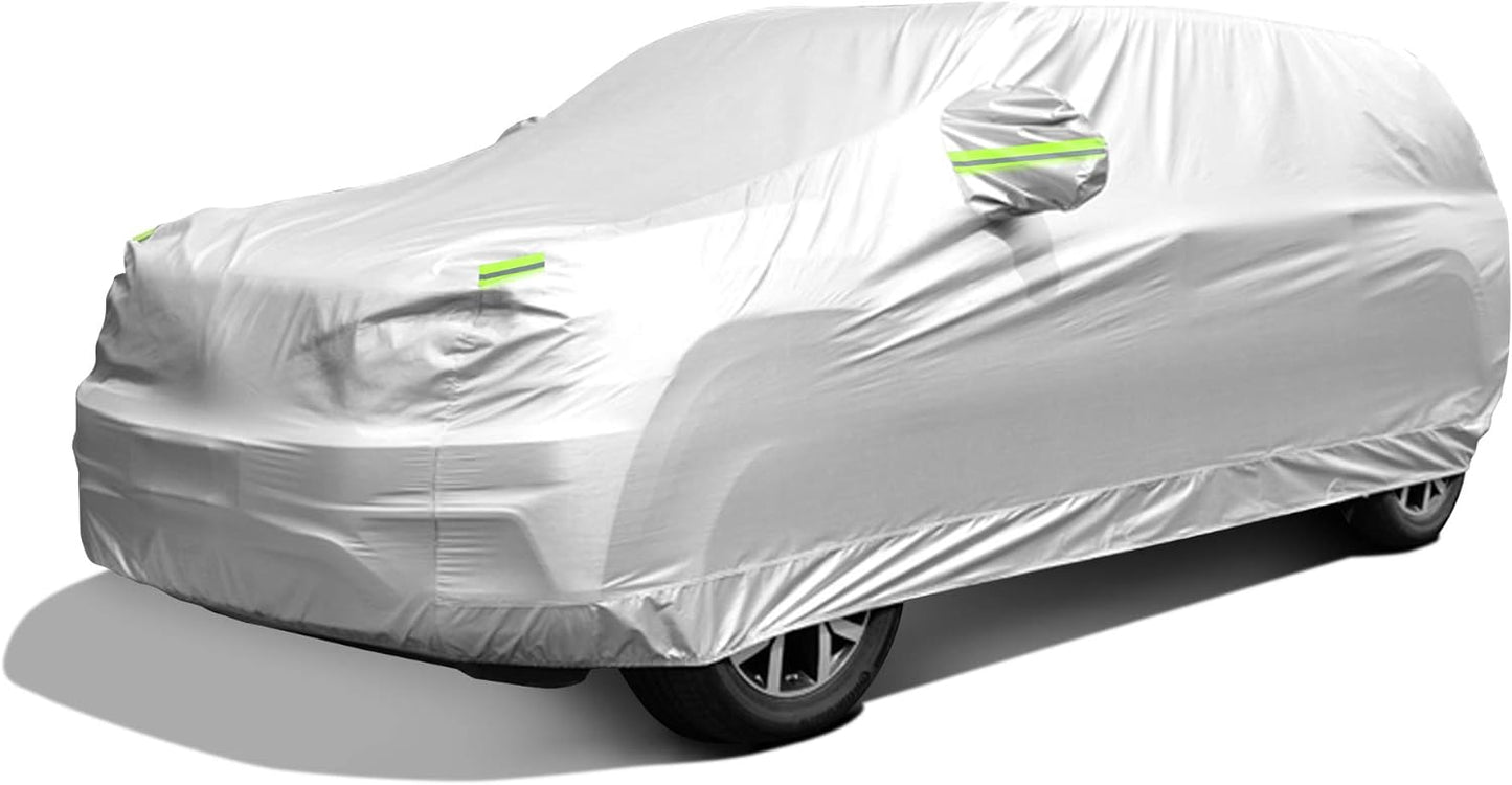 Car Cover Waterproof All Weather, GORDITA Full Exterior Covers with Mirror Pocket, Outdoor Car Cover UV Snow Rain Wind Dust All Weather Outdoor Protection Universal Fit SUV Length 189-204'' inch
