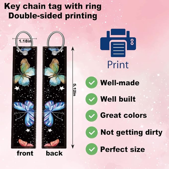 1pcs Colorful Butterfly License Plate Frame for Women,Inspirational Butterfly car Decorative tag Frames Girly,Colorful Butterflies License Plate Cover Holder for Vehicle with car Keychain tag