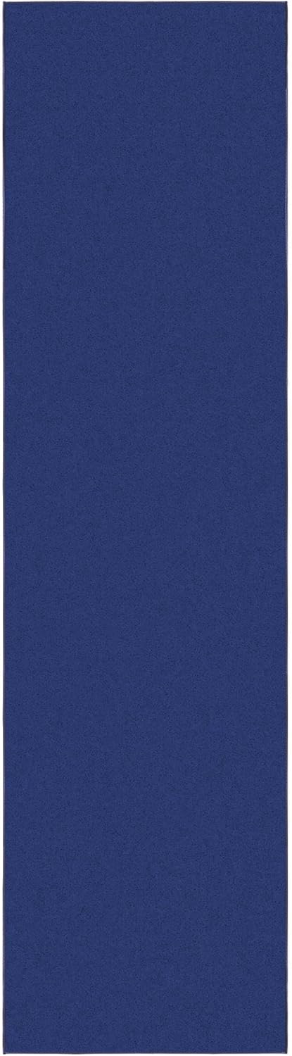 Ottomanson Hallway Runner Rug 2'7" x 9'10" Non Slip Solid Area Rugs Easy to Clean Laundry Rug Runner Durable & Pet Friendly Floor Carpet Runners for Hallways Entryway Living Room Kitchen, Navy