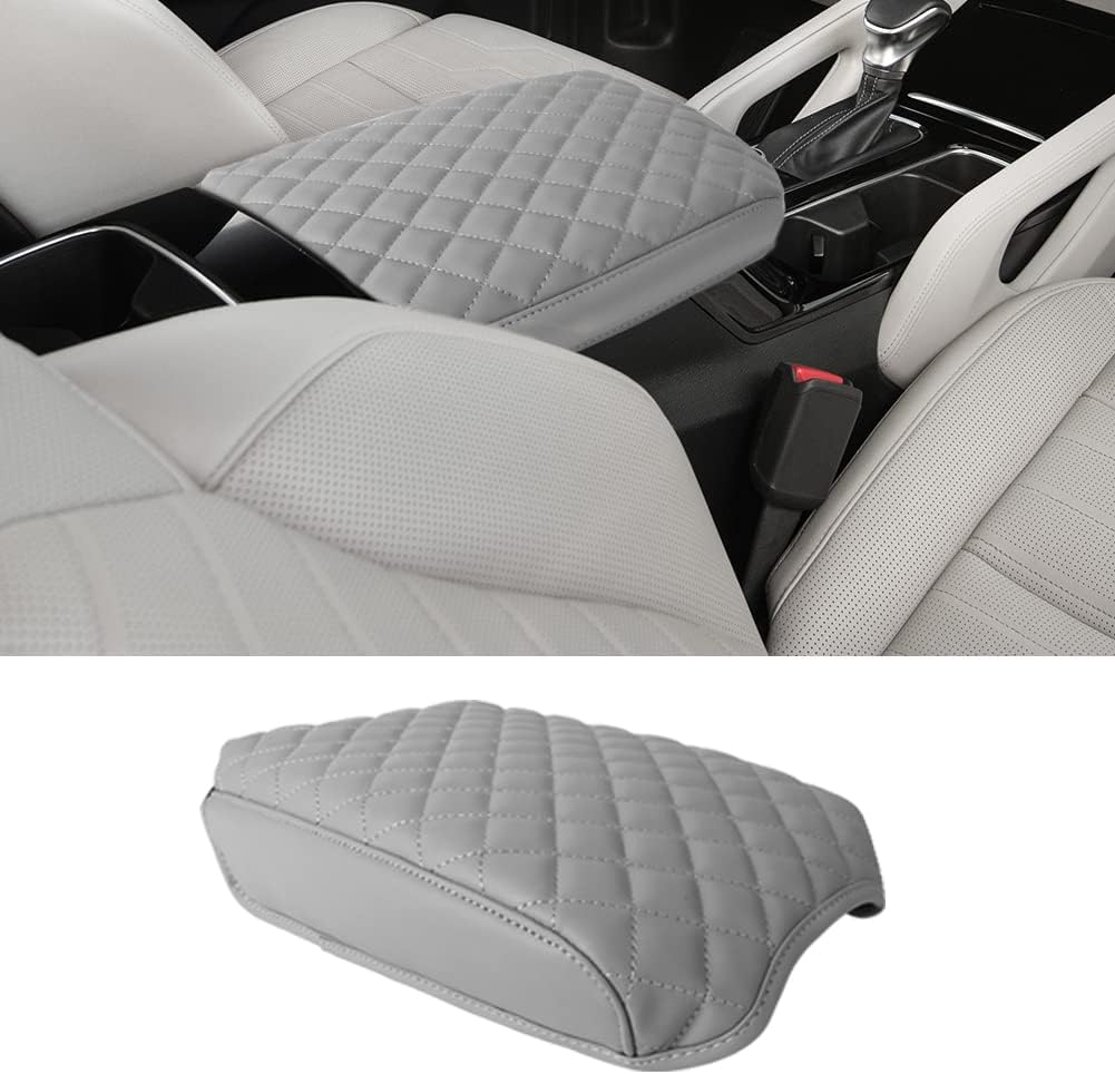 sportuli Center Console Cover Anti-Scratch Leather Armrest Cushion Compatible with 2020 2021 2022 2023 2024 Kia Telluride accessories (Gray)