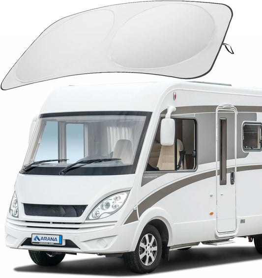 ARANA RV Windshield Sun Shade with UV Protection, Foldable Sunshade for RV Front Window, Retractable Windshield Cover Sun Shades Keep Car Interior Cool, Fit RV, Bus,Motorhome, Large 102"x51"