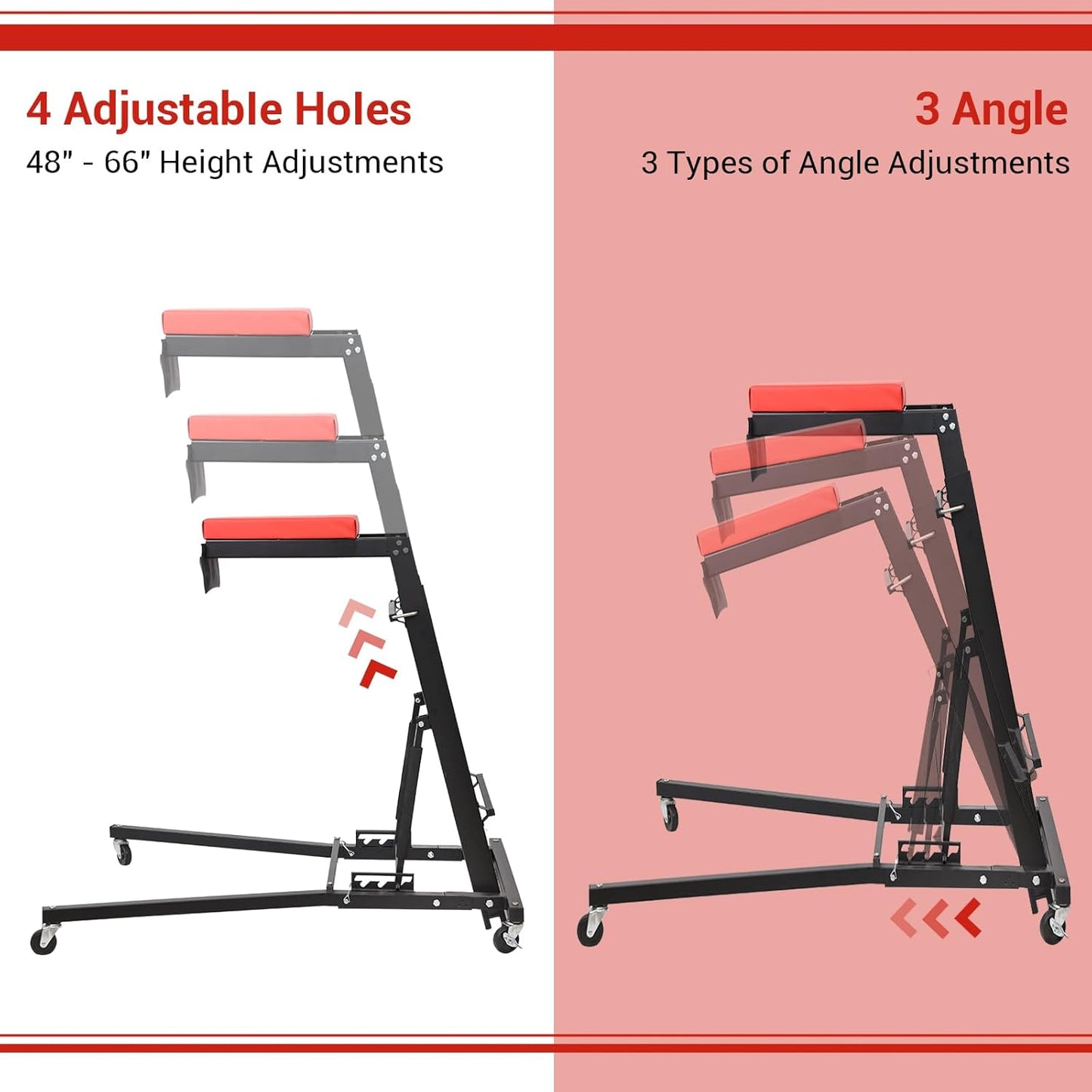 400lbs Foldable High Top Automotive Engine Creeper, 48" to 66" Adjustable Height Creeper for Garage Workshop Repair Maintenance Mechanic