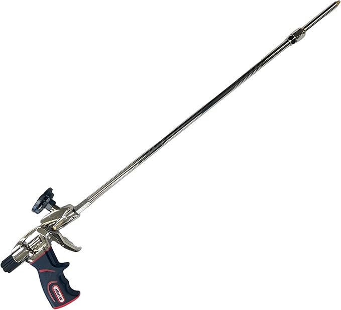 Kraken Bond PRO Spray Foam Gun - 24" (2 ft) - 1 Pack - Non-Stick Teflon Coated Basket, Long Nozzle, 360° Swivel Tip, Aluminum Body - Perfect for Homeowners and Professionals