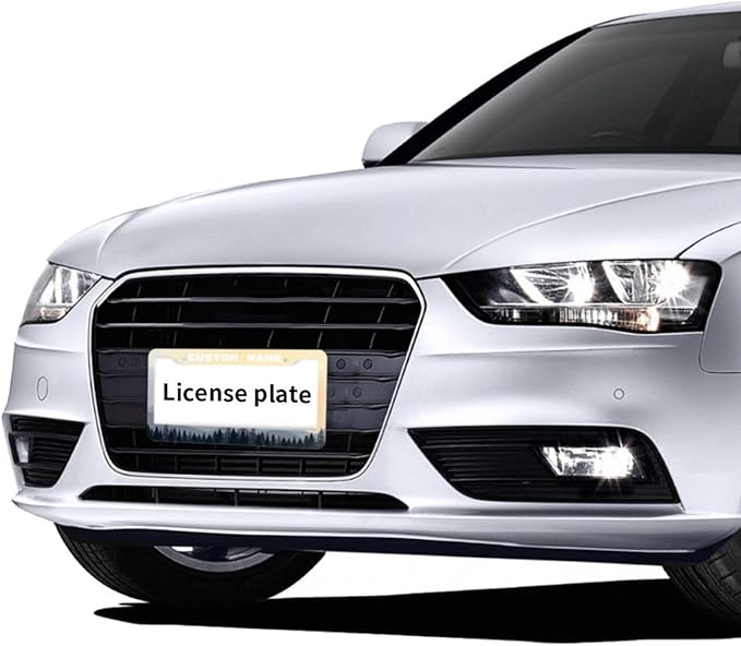 Custom License Plate Frame - 2 Pack Personalized Add Text Black Custom License Plate Frame with Standard Us Canada Vehicles 12.3 X 6.3in