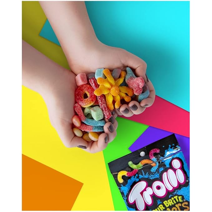 Trolli Sour Brite All Star Mix, Sour Gummy Candy, 4.25 Ounce Bags (Pack of 12)