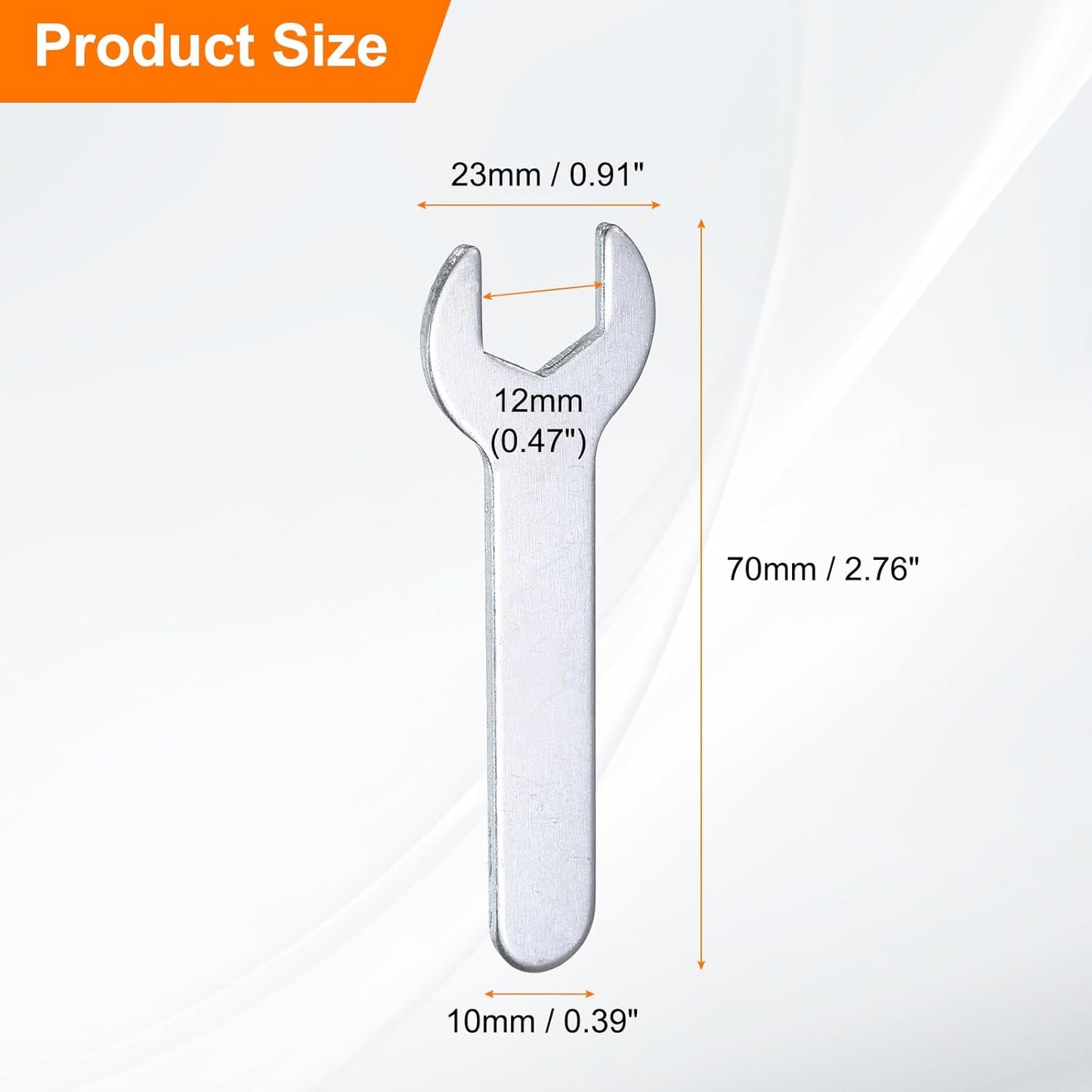 HARFINGTON 10pcs Small Wrench 12x70x2mm Metric U-Shaped Single Open Ended Spanner Super Thin Flat Head Galvanizing Wrench for Automotive Repair Furniture Assembly