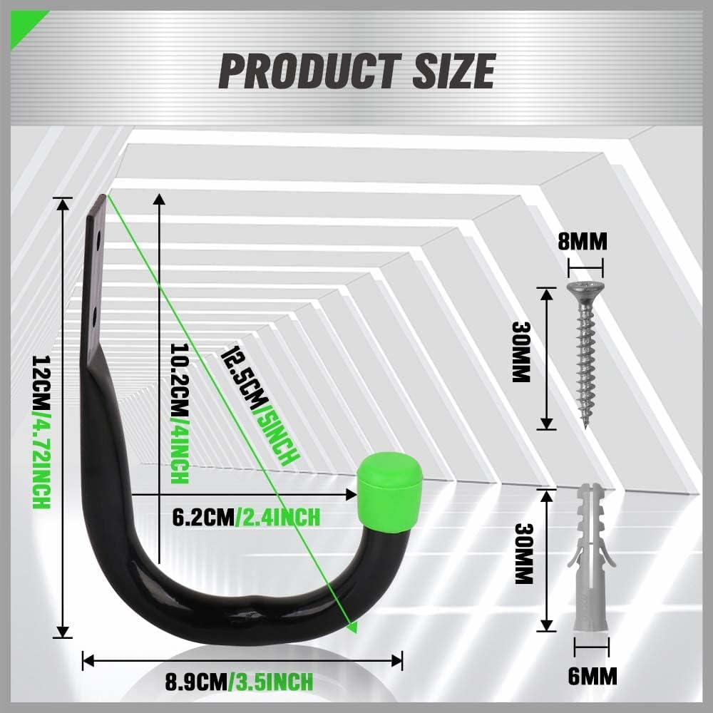 SWANLAKE Heavy Duty Garage Storage Utility Hooks, Utility Hooks for Garage Wall,Color Black (12PCS)