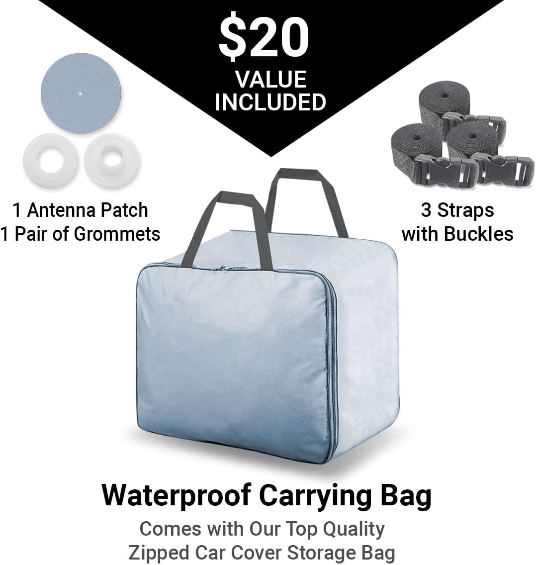 iCarCover Premium Car Cover for 1984-1991 Pontiac 6000 Wagon Heavy Duty Waterproof All-Weather Automobiles Custom Fit Indoor Outdoor UV Snow Protection Covers with Straps and Bag