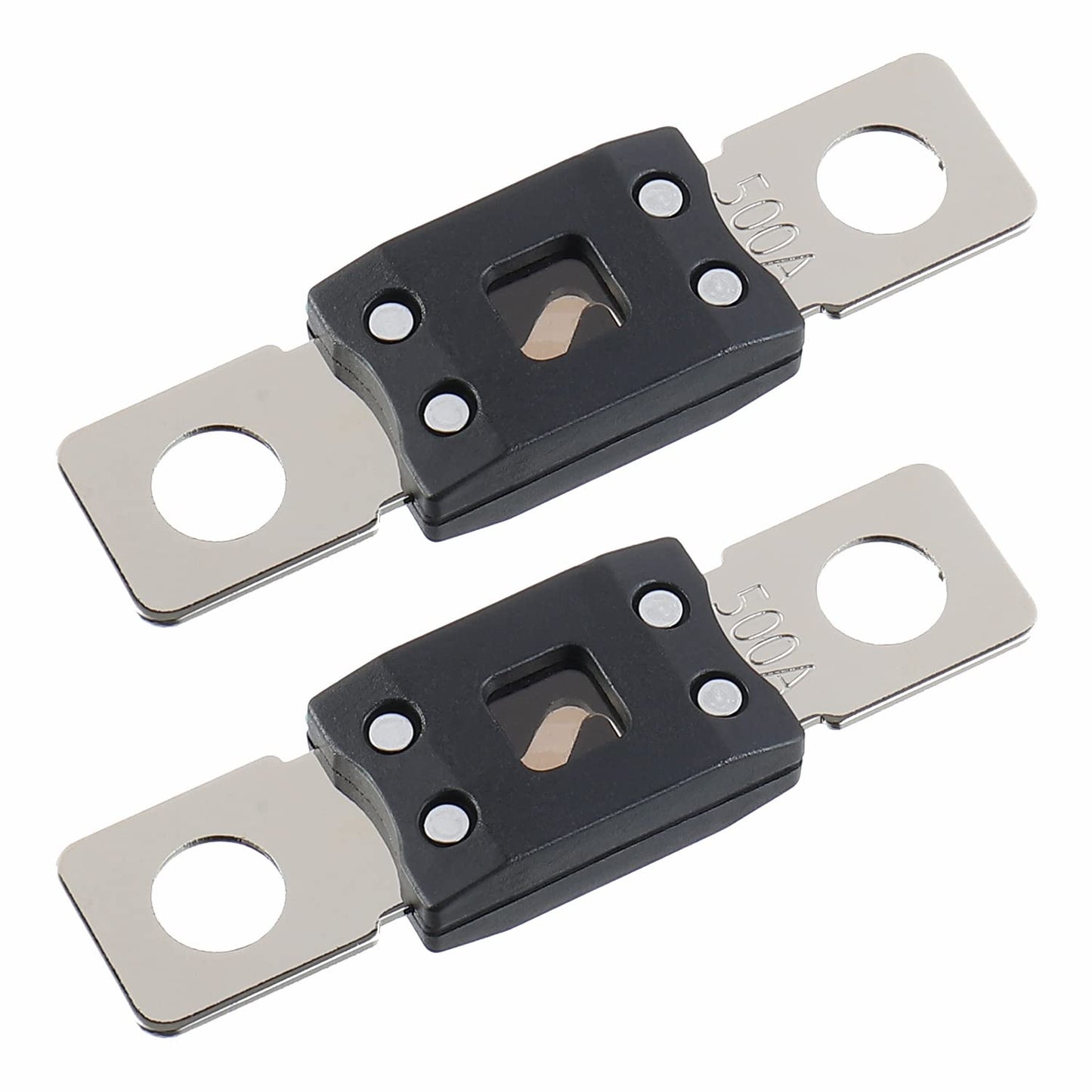 500A MEGA High Current Fuse - 500 Amp Bolt-on Fuse for Cars, Trucks, Construction Vehicles, Buses, Caravans (2 Pcs)
