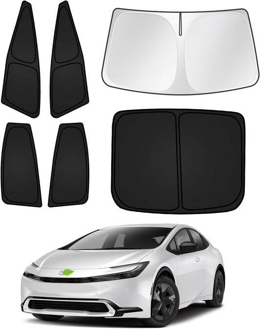 Sunshades for Toyota Prius 2023-2025 2026 Accessories Windshield Sun Shade Side Rear Window Shade Cover Sun Visor Shield Privacy Protection Keep Vehicle Cool Black 6PCS