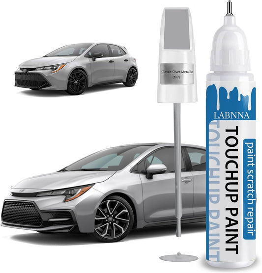 Classic Silver Metallic(1F7) Touch Up Paint for Toyota-Exact Match 2 in 1 touchup Paint Pen for Chips and Nicks Repair Car Paint Scratch Repair Kit