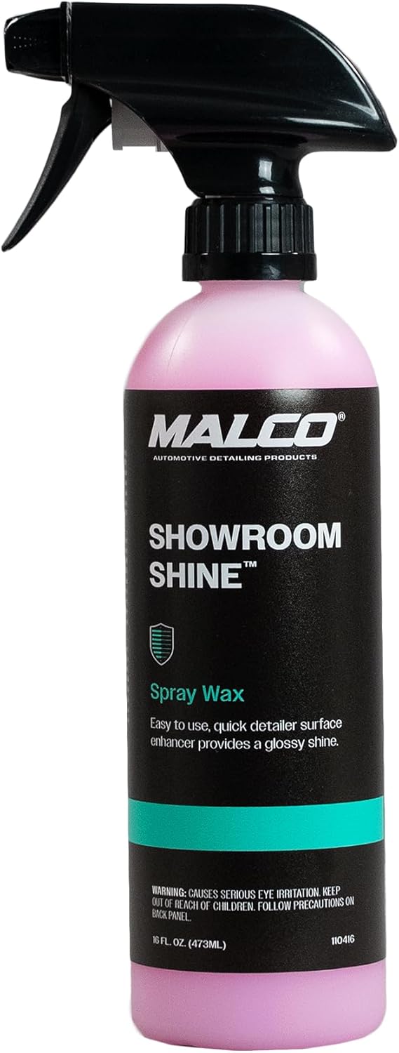 Malco Showroom Shine Spray Car Wax – Best Car Wax Spray for Professional Finish/Easy to Use Instant Detailer/Cleans and Waxes Painted Surfaces, Metal and Glass / 16oz. (110416)