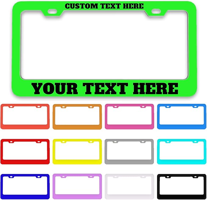 Custom License Plate Frame Personalized - Premium Metal Car Tag with Your Text, 12x6 Inch Customized Auto Plates, Rust-Proof License Plate Frames for Cars/Trucks/SUVs (Placas para Carro)