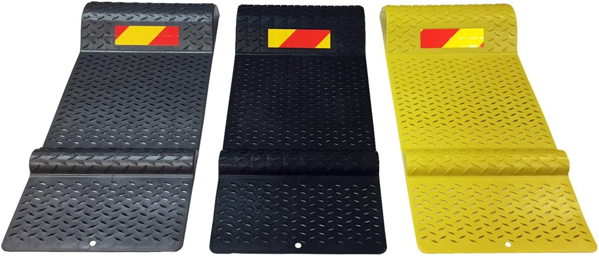 Electriduct Plastic Parking Mat Guides for Garage Vehicles, Antiskid Car Safety Park Aid - Yellow