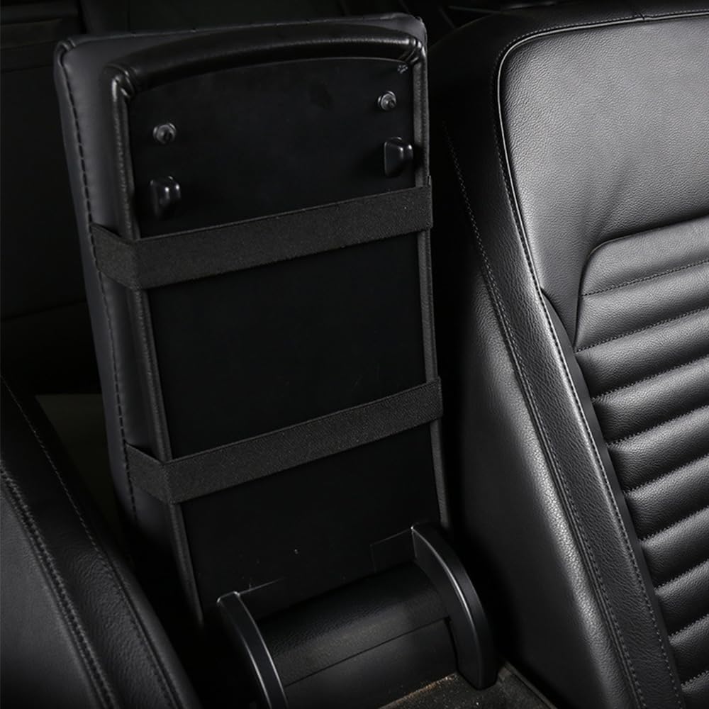 Leather Car Center Console Armrest Mat, for Audi Q5 SUV FY/80A 2017 2018 2019 2020 2021 2022 2023 2024 Car Armrest Box Pad Cover, Waterproof Seat Protector,Black, normal