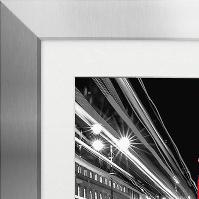 Americanflat 11x14 Picture Frame with Shatter-Resistant Glass - Set of 2 - Use as 8x10 Frame with Mat or Display 11x14 Photo Without Mat - Signature Collection - Picture Frames for Wall - Silver