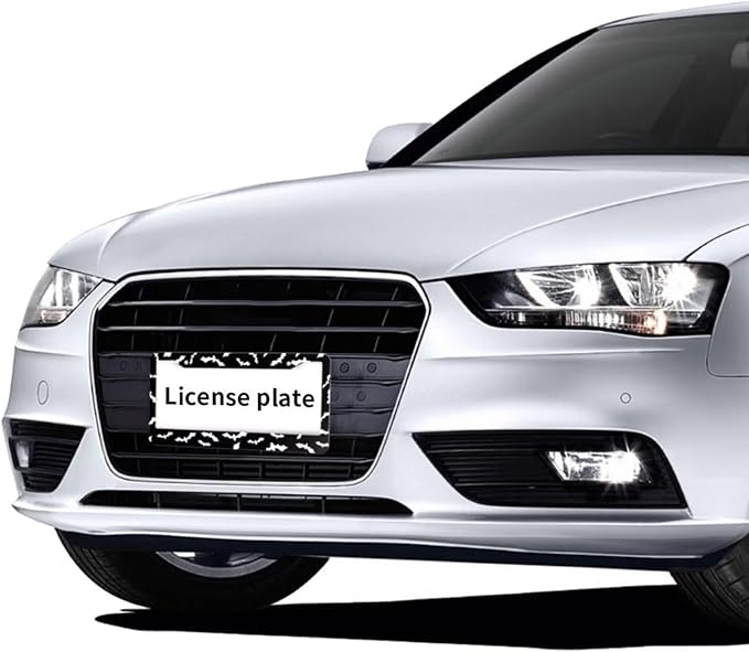 Black Bat License Plate Frame - 2Pcs Halloween Bat License Plate Holder Goth Gothic Car Decorative Accessories Cute Metal License Plate Cover for Men and Women Standard U.S. License Plate with Screws