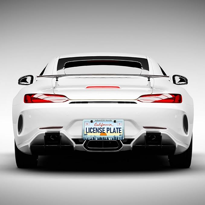 Adventure Awaits License Plate Frame - 2 PCS Mountain Forest Aluminum Metal License Plate Frames Holder Covers, Rust-Proof Waterproof Car Decorative Tag Frames for Standard Us 12x6 Inch