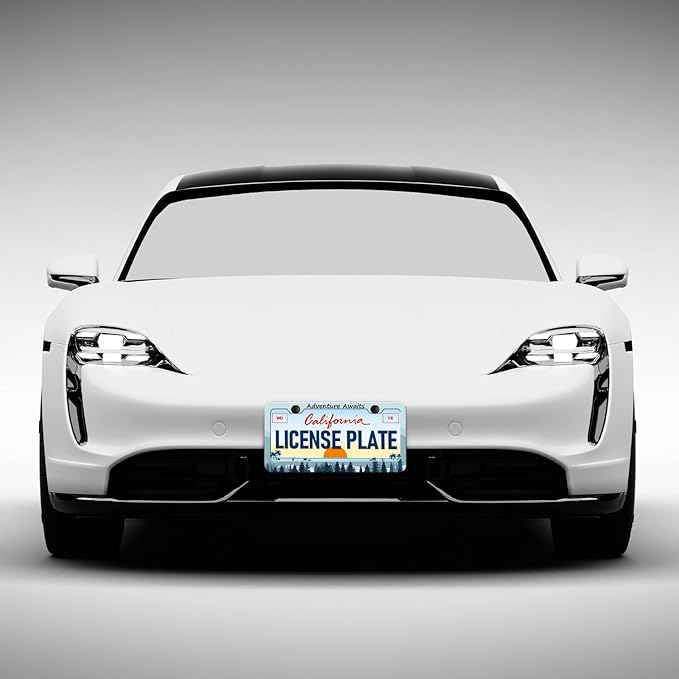 Adventure Awaits License Plate Frame - 2 PCS Mountain Forest Aluminum Metal License Plate Frames Holder Covers, Rust-Proof Waterproof Car Decorative Tag Frames for Standard Us 12x6 Inch