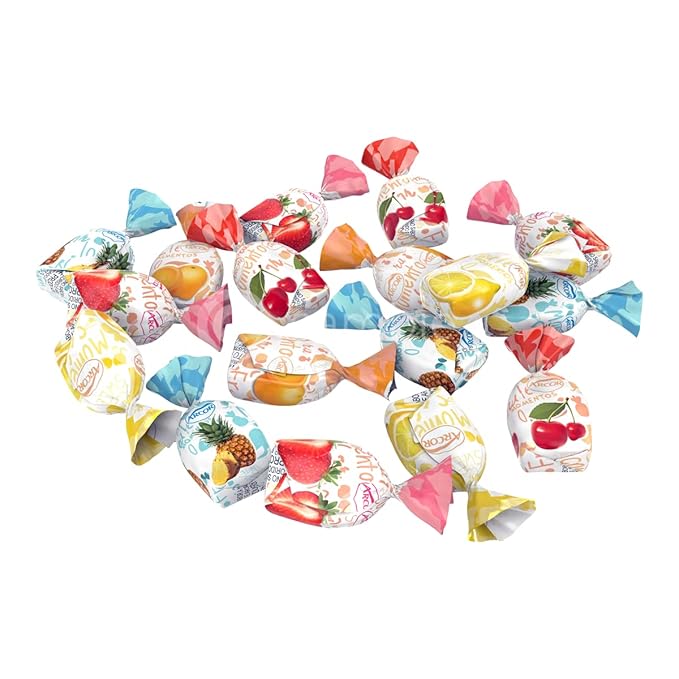 Assorted Fruit Hard Candy Individually Wrapped by Cambie, 4 lbs of Fruit Candy with a Deliciously Sweet Hard Exterior with a Soft, Decadent Filled Center