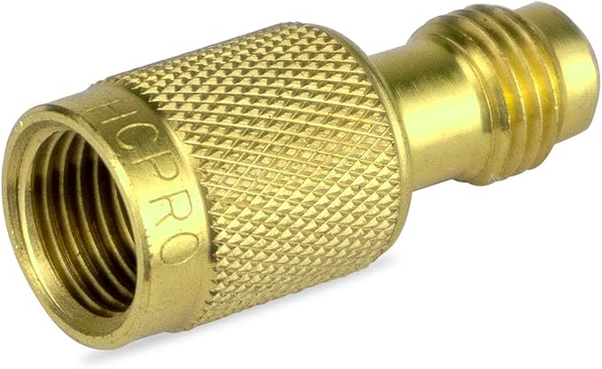 HCPRO R410A Straight Adapter | 1/4" SAE Male × 5/16" (1/2"-20 UNF) Female | HVAC Refrigerant Coupler Fitting | Mini Split AC Charging Tool | Air Conditioner Service Connector
