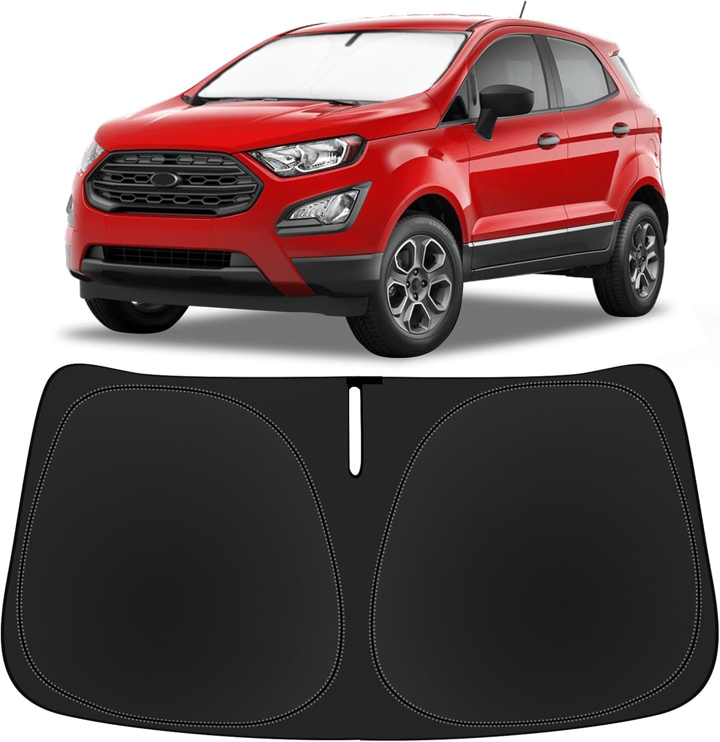Sun Shade Windshield Sunshades Cover for Ford EcoSport 2020-2024 2025 Accessories Custom Fits EcoSport Foldable 240T Silver Coating Window Shields Sun Visor Protector Blocks UV Rays