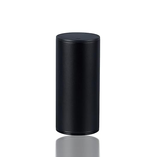 Car Trash Can With Lid - Leakproof Mini Garbage Can, Aluminum Alloy Bin, Accessories (Black)