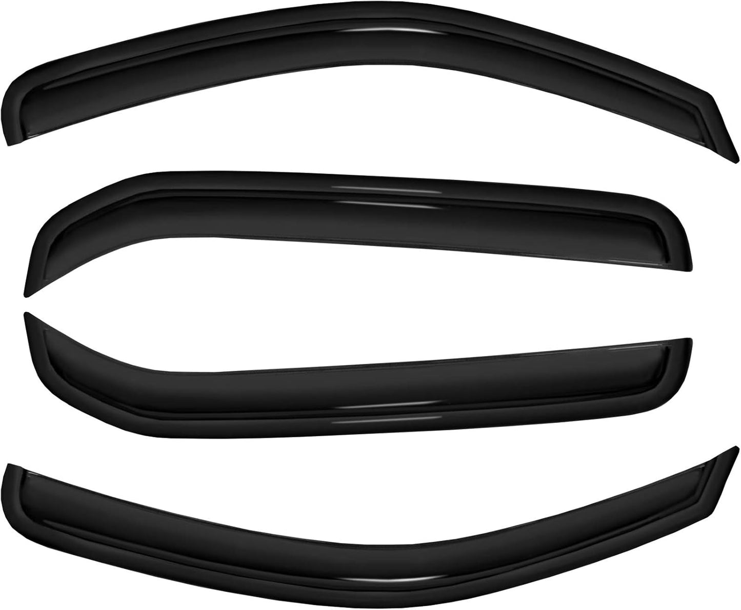 4pc Sun Rain Guards Window Visor Wind Deflector Compatible with Nissan Xterra 2005-2015 Smoke