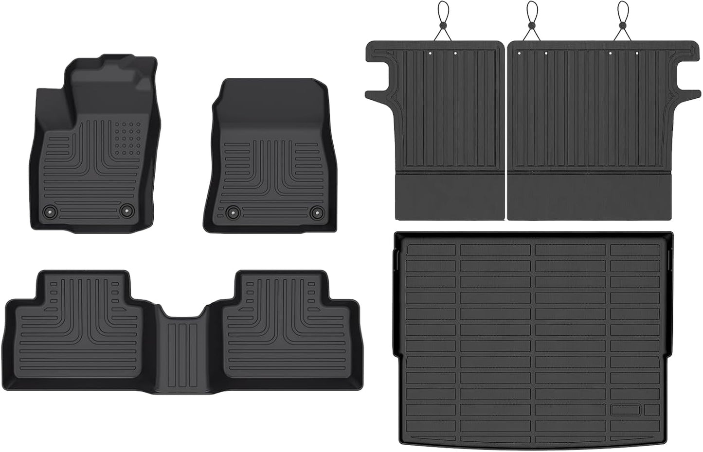 Wayhigh-All Weather Floor Mats & Cargo Liner and Seatback Cargo Set for Nissan Kicks 2025 2026 SV/SR (Not for S) Custom Fit TPE Car Mats Waterproof Heavy Duty Rubber Floor Liners for Kicks Accessories