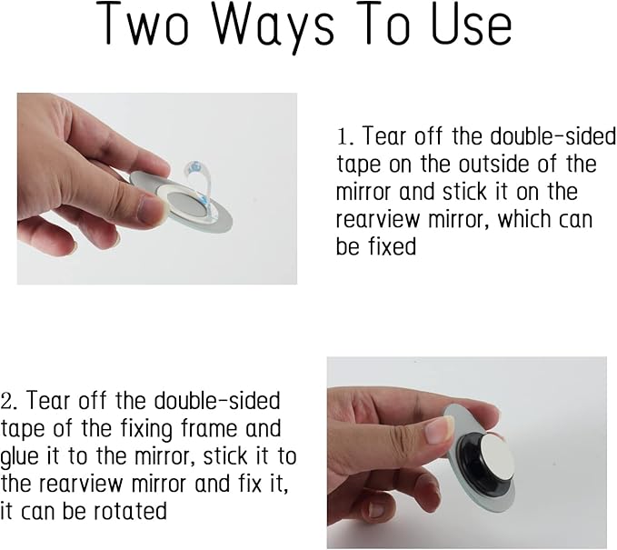 2 pcs Blind Spot Mirrors, HD Glass Convex 360° Wide Angle Side Rear View Mirror with ABS Housing for Cars SUV and Trucks