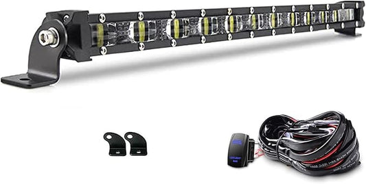 Ultra Thin Single Row Slim LED Light Bar 26" 120W Spot Beam Off-Road Driving Fog Light for Cabin Boat Car ATV SUV Ute 4wd Truck Lamp Waterproof IP67 6D Lens