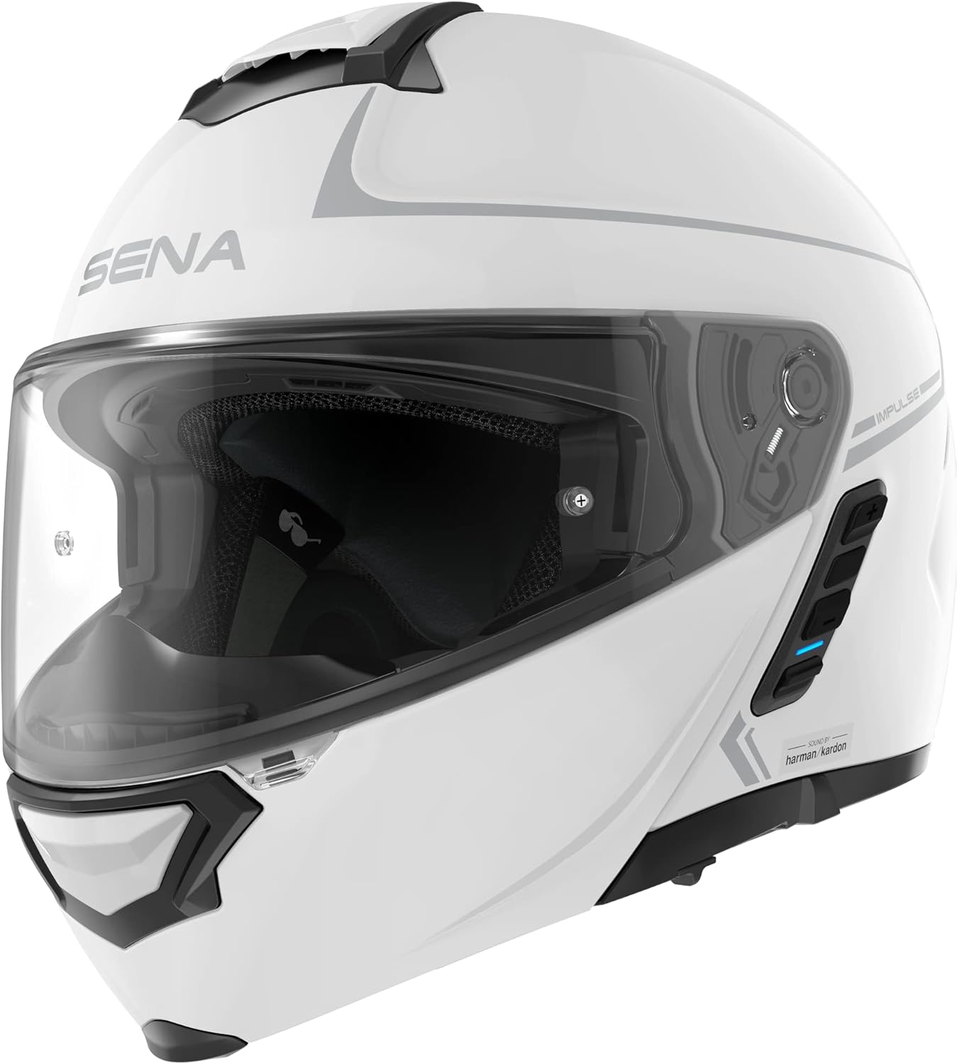 Sena Impulse Modular Motorcycle Smart Helmet (Gloss White, Large)